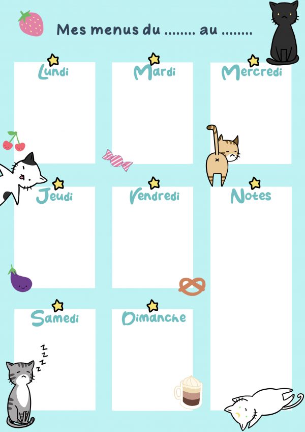 Planner Repas Chat – Image 3